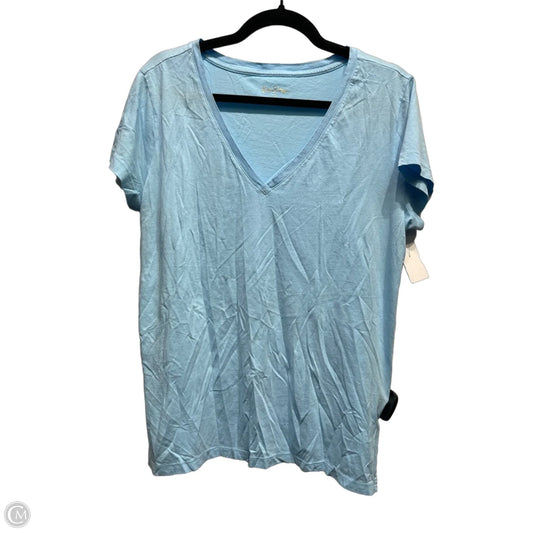 Top Short Sleeve Designer By Lilly Pulitzer In Blue, Size: L
