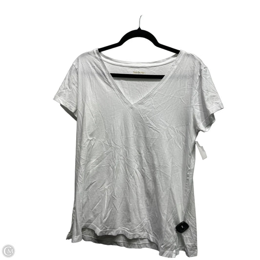 Top Short Sleeve Designer By Lilly Pulitzer In White, Size: L
