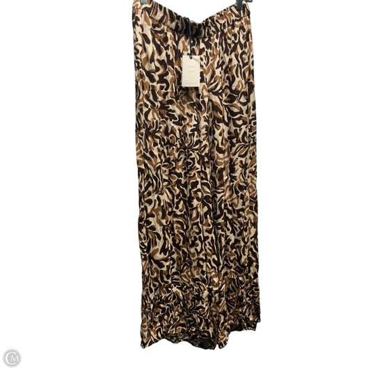 Pants Wide Leg By Elan In Brown & Tan, Size: L