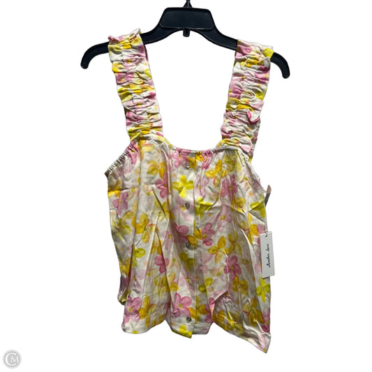 Top Sleeveless By Another Love In Pink & Yellow, Size: M