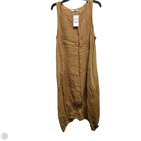 Dress Casual Midi By Gigi Moda In Tan, Size: Osfm