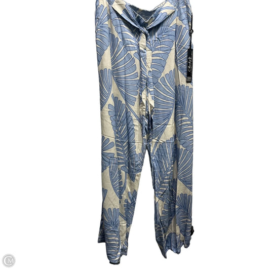 Pants Wide Leg By Charlie B In Blue & Cream, Size: L