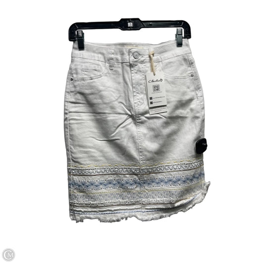 Skirt Midi By Charlie B In Blue & White, Size: 2