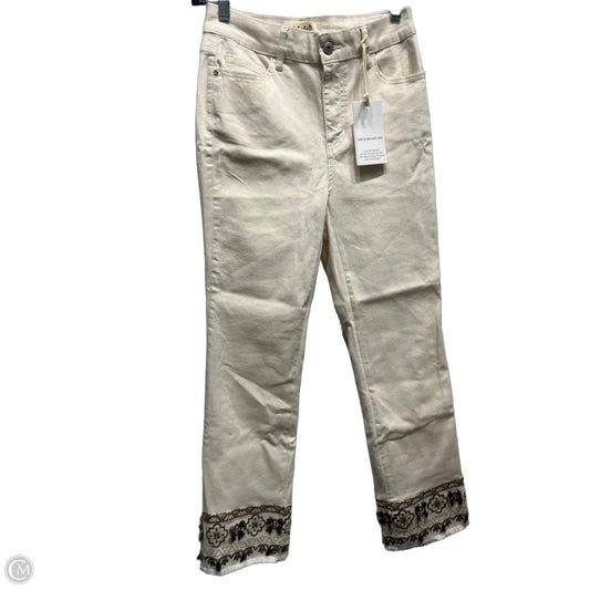 Jeans Straight By Charlie B In Cream Denim, Size: 2