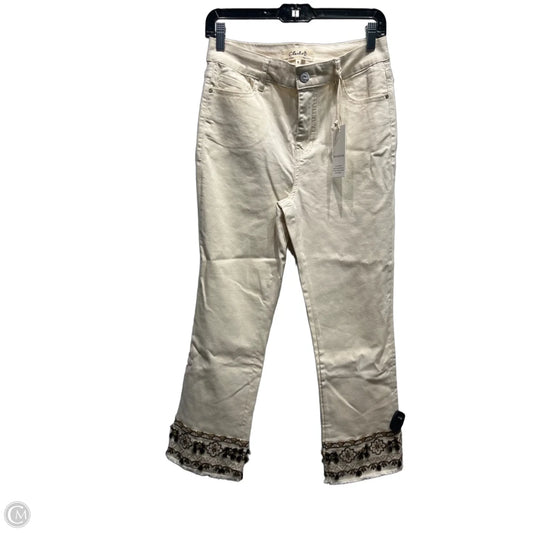 Jeans Straight By Charlie B In Cream Denim, Size: 6
