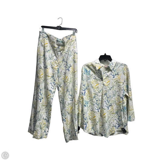 Pants Set 2pc By Chicos In Blue & Green, Size: L
