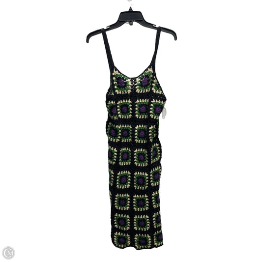 Dress Casual Midi By Pol In Green & Purple, Size: S