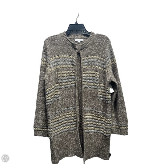 Sweater Cardigan By Northern Reflection In Brown, Size: L