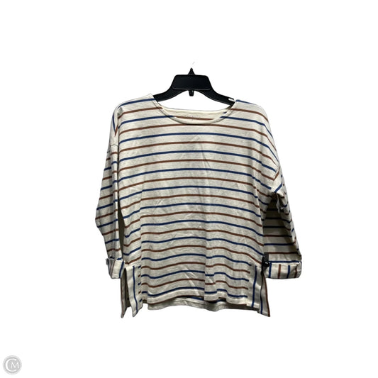 Top Long Sleeve By Talbots In Blue & Brown, Size: M