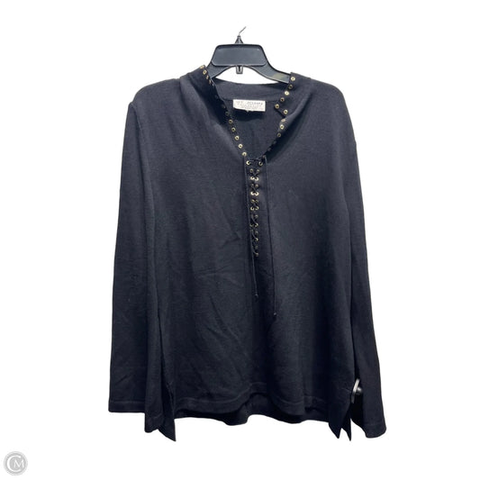 Top Long Sleeve Luxury Designer By St John Collection In Black, Size: L
