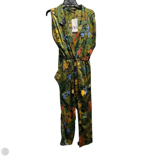 Jumpsuit By Zara In Green & Yellow, Size: L
