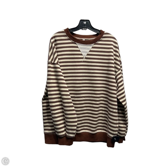 Sweatshirt Crewneck By Cme In Brown & Cream, Size: M