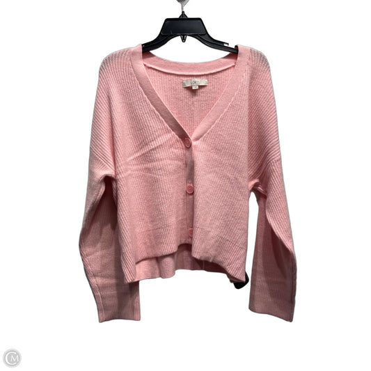 Sweater Cardigan By Loft In Pink, Size: S