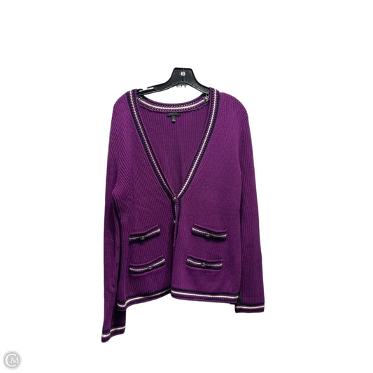Sweater Cardigan By Talbots In Purple, Size: M