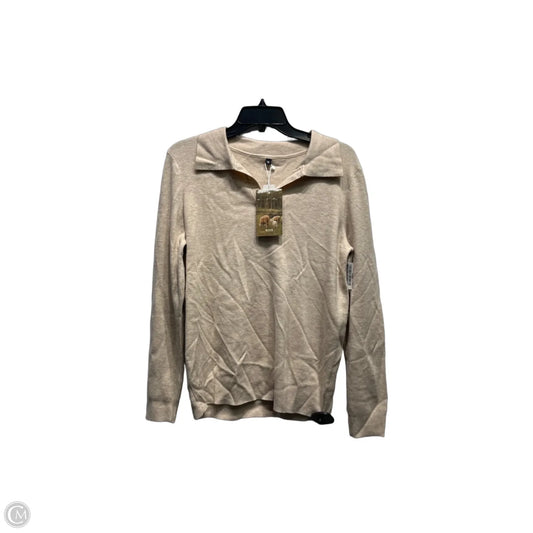 Top Long Sleeve By ARACH & CLOZ  In Beige, Size: M