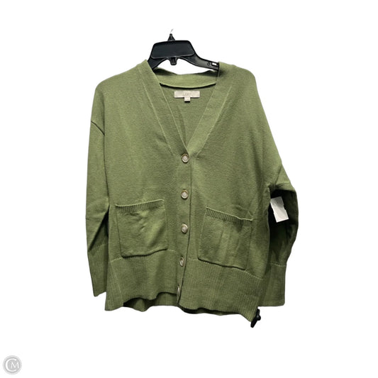 Sweater Cardigan By Loft In Green, Size: M