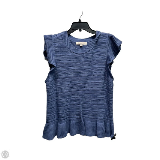 Top Short Sleeve By Loft In Blue, Size: M