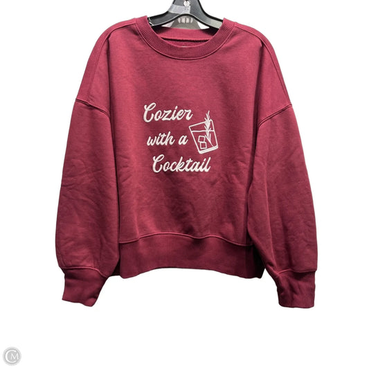 Sweatshirt Crewneck By Lou And Grey In Maroon, Size: M