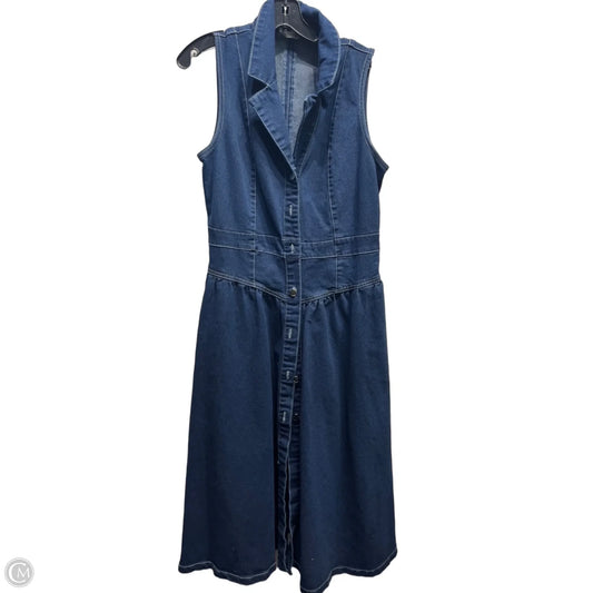 Dress Casual Midi By Vigoss In Blue, Size: L