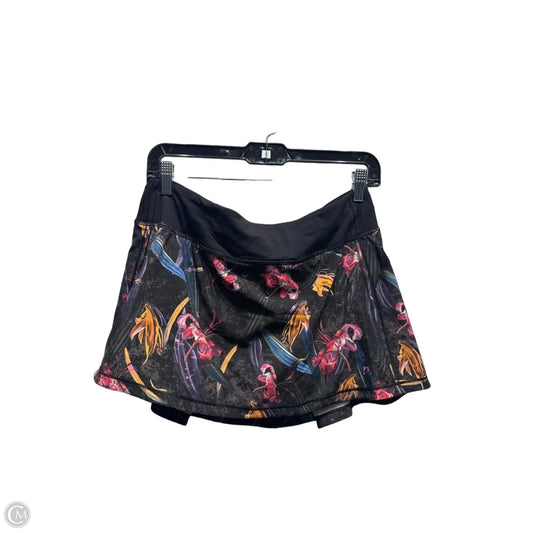 Athletic Skort By Lululemon In Black & Red, Size: 8