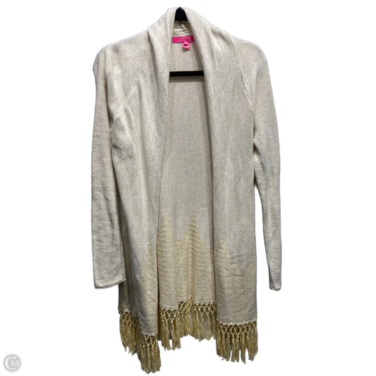 Sweater Cardigan Designer By Lilly Pulitzer In Tan, Size: S