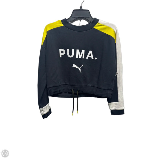Athletic Sweatshirt Crewneck By Puma In Black & Yellow, Size: Xs