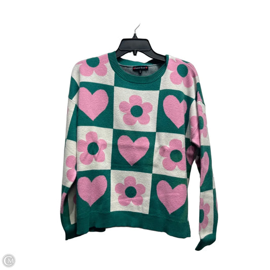 Sweater By FOREVER & EVER  In Green & Pink, Size: L