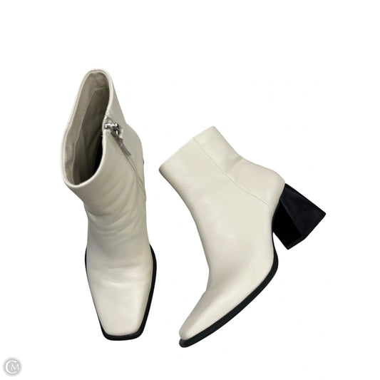 Boots Ankle Heels By Gb In Cream, Size: 6.5
