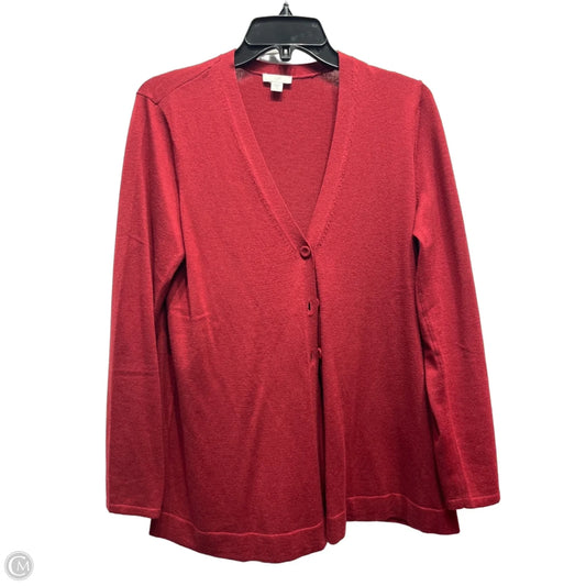 Sweater Cardigan By J. Jill In Red, Size: S