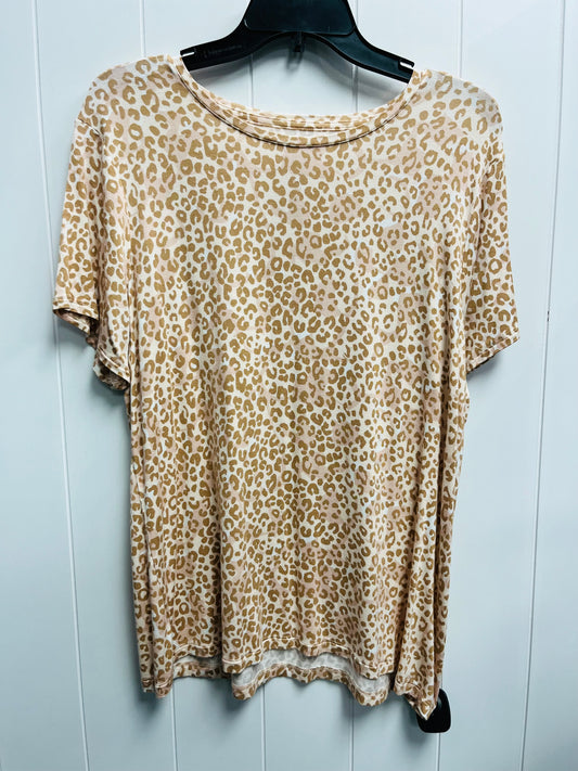 Top Short Sleeve By Nine West Apparel In Brown & White, Size: Xl