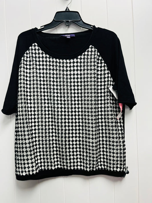 Top Short Sleeve By Clothes Mentor In Black & White, Size: 14