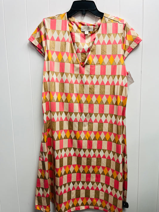 Dress Casual Short By Julie Brown In Pink & Tan, Size: Xl