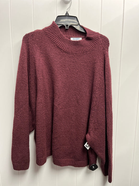 Sweater By Old Navy In Red, Size: 2x