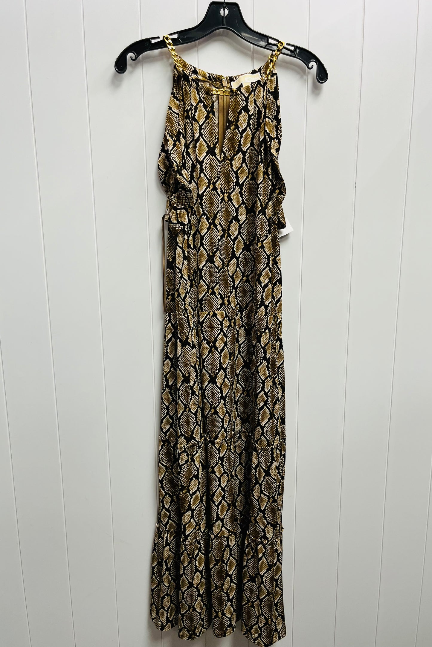 Dress Casual Maxi By Michael By Michael Kors In Brown & Cream, Size: Xl