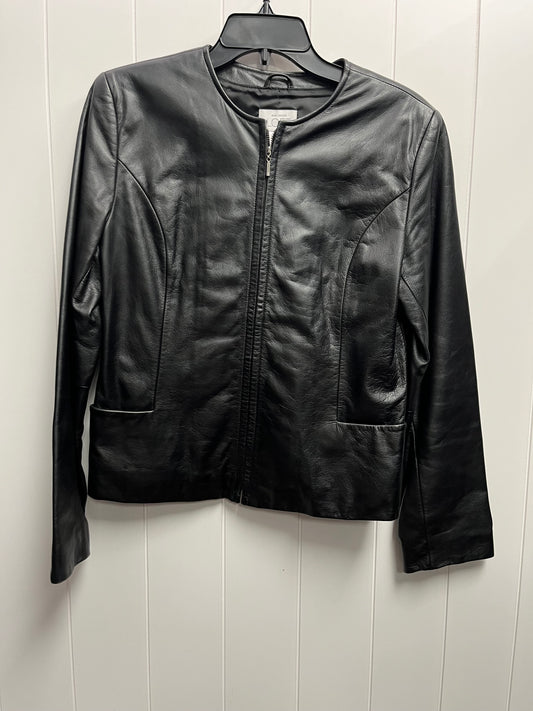 Jacket Leather By Ann Taylor In Black, Size: S