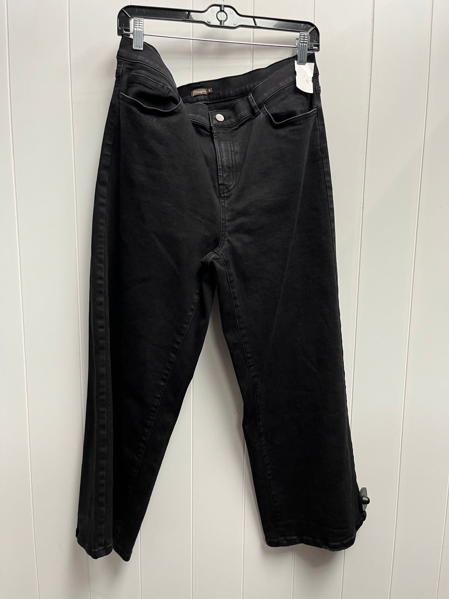 Jeans Wide Leg By J Mclaughlin In Black Denim, Size: 14