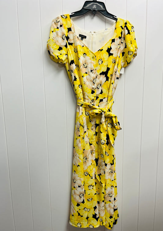 Dress Casual Midi By Talbots In Black & Yellow, Size: 8