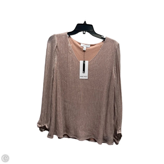 Top Long Sleeve By Nine West In Pink, Size: L