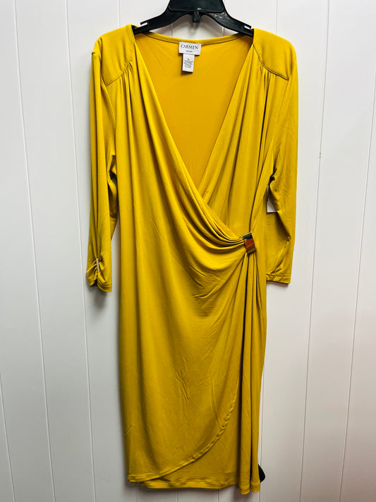 Dress Work By Carmen By Carmen Marc Valvo In Yellow, Size: Xl