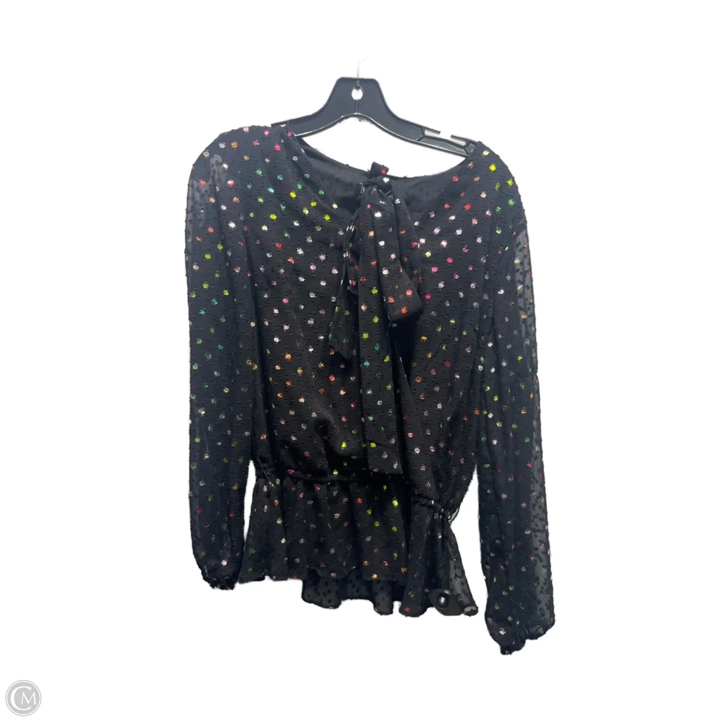 Top Long Sleeve By Inc In Black & Green, Size: M