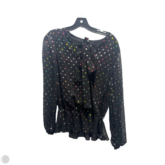 Top Long Sleeve By Inc In Black & Green, Size: M