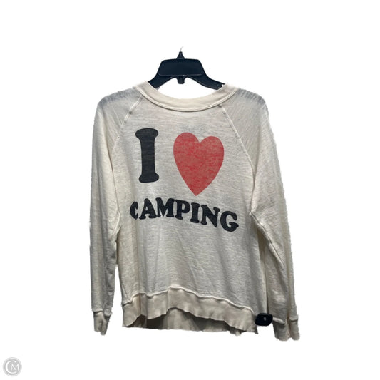 Top Long Sleeve By Wildfox In Cream & Red, Size: S