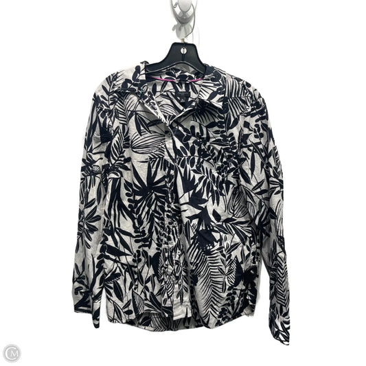 Top Long Sleeve By Talbots In Black & White, Size: Mp