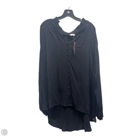 Top Long Sleeve By Per Se In Black, Size: 2x