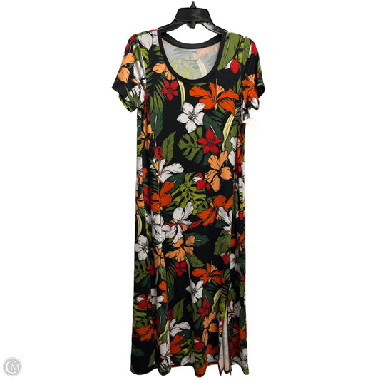 Dress Casual Maxi By Cuddl Duds In Black & Orange, Size: S