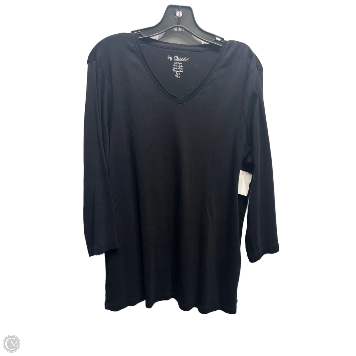 Top Long Sleeve By Chicos In Black, Size: 3x