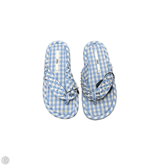 Sandals Flats By Zara In Blue & White, Size: 8.5