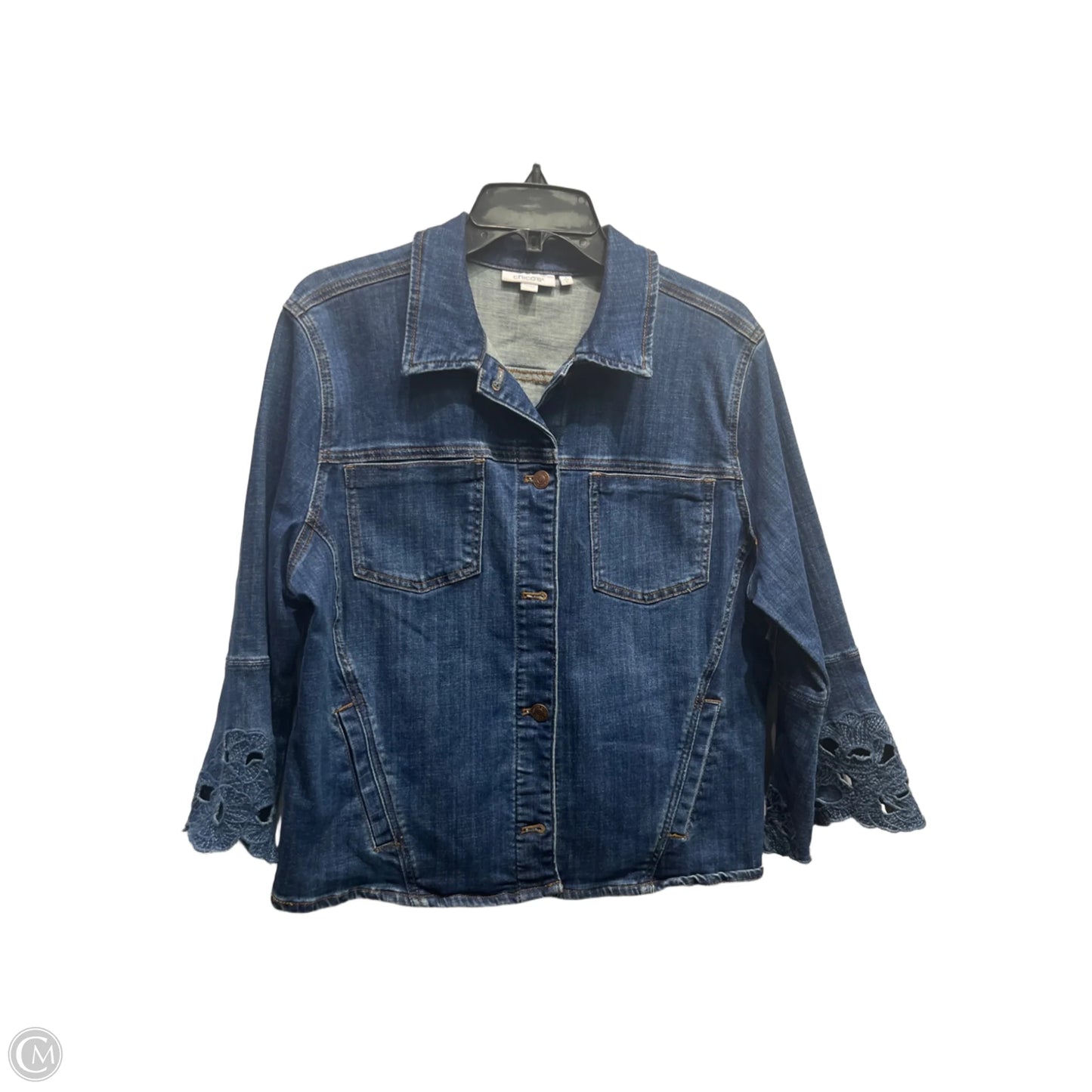 Jacket Denim By Chicos In Blue Denim, Size: L