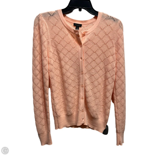 Sweater Cardigan By Ann Taylor In Peach, Size: S