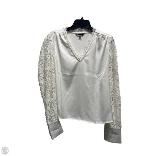 Top Long Sleeve By Nicole Miller In White, Size: L